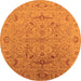 Round Oriental Orange Industrial Rug, urb826org