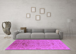 Machine Washable Oriental Purple Industrial Area Rugs in a Living Room, wshurb826pur