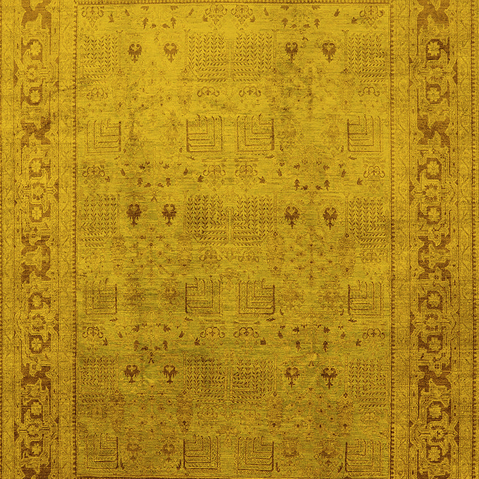 Machine Washable Oriental Yellow Industrial Rug, wshurb827yw