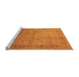 Sideview of Machine Washable Oriental Orange Industrial Area Rugs, wshurb827org