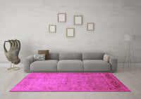 Machine Washable Oriental Pink Industrial Rug, wshurb827pnk