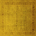 Square Oriental Yellow Industrial Rug, urb827yw