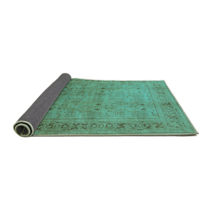 Sideview of Oriental Turquoise Industrial Rug, urb827turq