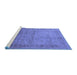 Sideview of Machine Washable Oriental Blue Industrial Rug, wshurb827blu