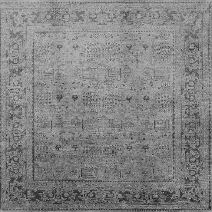 Square Machine Washable Oriental Gray Industrial Rug, wshurb827gry