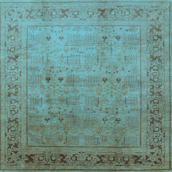 Square Oriental Light Blue Industrial Rug, urb827lblu