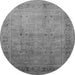 Round Oriental Gray Industrial Rug, urb827gry