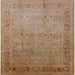 Square Mid-Century Modern Light Copper Gold Oriental Rug, urb827