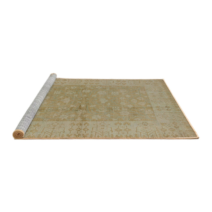 Sideview of Machine Washable Industrial Modern Cinnamon Brown Rug, wshurb828