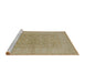 Sideview of Machine Washable Industrial Modern Cinnamon Brown Rug, wshurb828