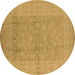 Round Oriental Brown Industrial Rug, urb828brn