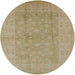 Round Mid-Century Modern Cinnamon Brown Oriental Rug, urb828