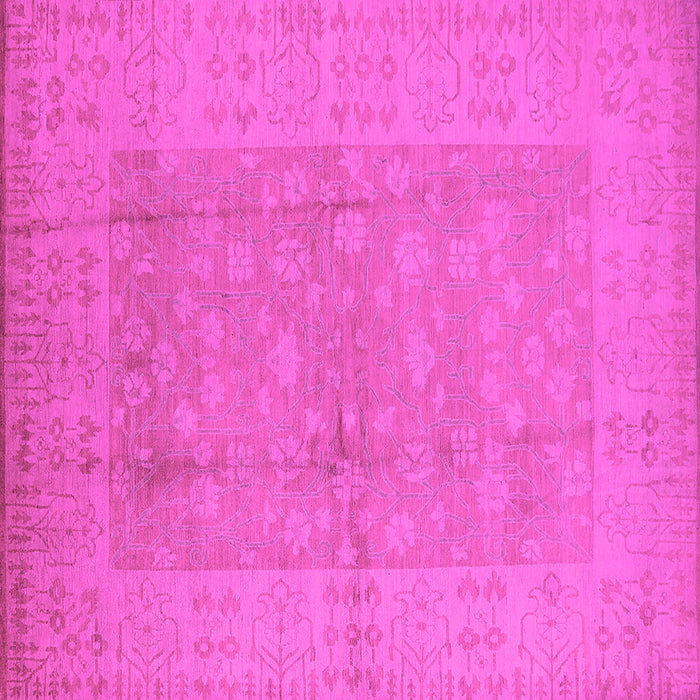 Square Machine Washable Oriental Pink Industrial Rug, wshurb828pnk