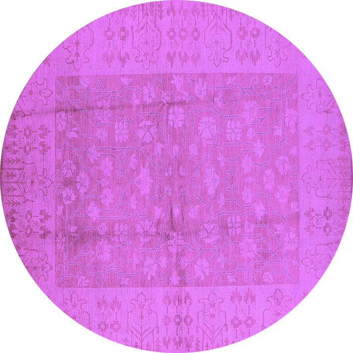 Round Oriental Purple Industrial Rug, urb828pur