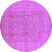 Round Oriental Purple Industrial Rug, urb828pur