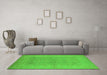 Machine Washable Oriental Green Industrial Area Rugs in a Living Room,, wshurb828grn