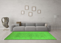 Machine Washable Oriental Green Industrial Area Rugs in a Living Room,, wshurb828grn