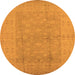 Round Machine Washable Oriental Orange Industrial Area Rugs, wshurb828org