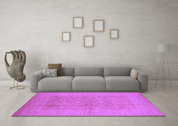 Machine Washable Oriental Purple Industrial Area Rugs in a Living Room, wshurb828pur