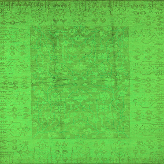 Square Oriental Green Industrial Rug, urb828grn