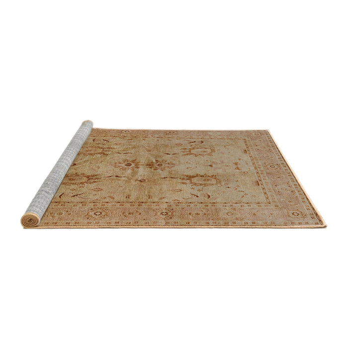 Sideview of Machine Washable Industrial Modern Brown Sand Brown Rug, wshurb829