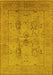 Machine Washable Oriental Yellow Industrial Rug, wshurb829yw