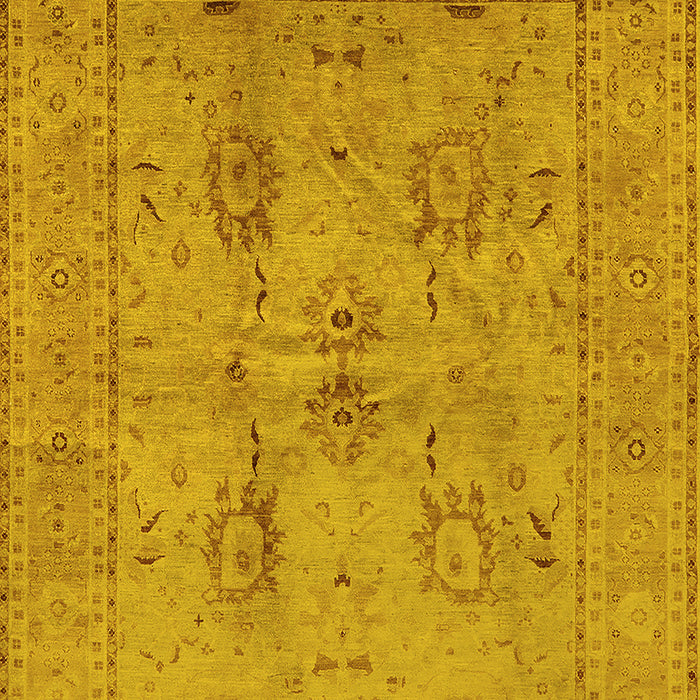Machine Washable Oriental Yellow Industrial Rug, wshurb829yw