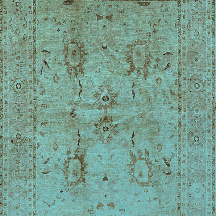 Machine Washable Oriental Light Blue Industrial Rug, wshurb829lblu