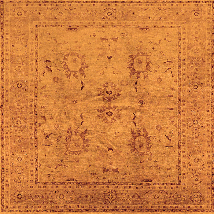 Square Oriental Orange Industrial Rug, urb829org