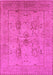 Machine Washable Oriental Pink Industrial Rug, wshurb829pnk