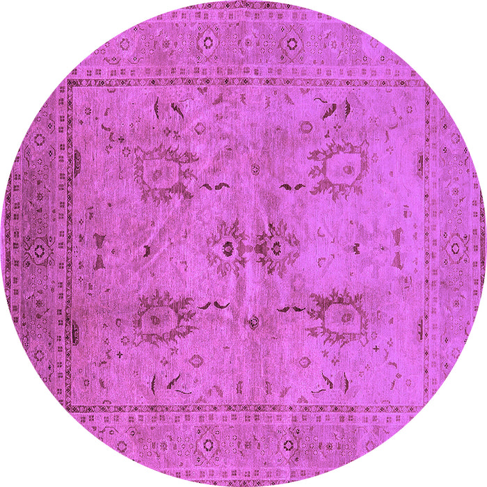 Round Machine Washable Oriental Purple Industrial Area Rugs, wshurb829pur