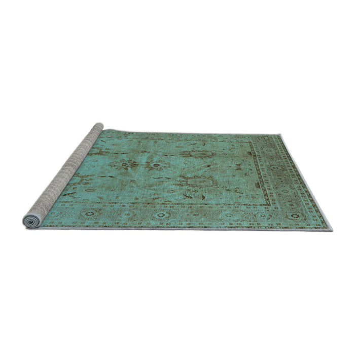 Sideview of Machine Washable Oriental Light Blue Industrial Rug, wshurb829lblu