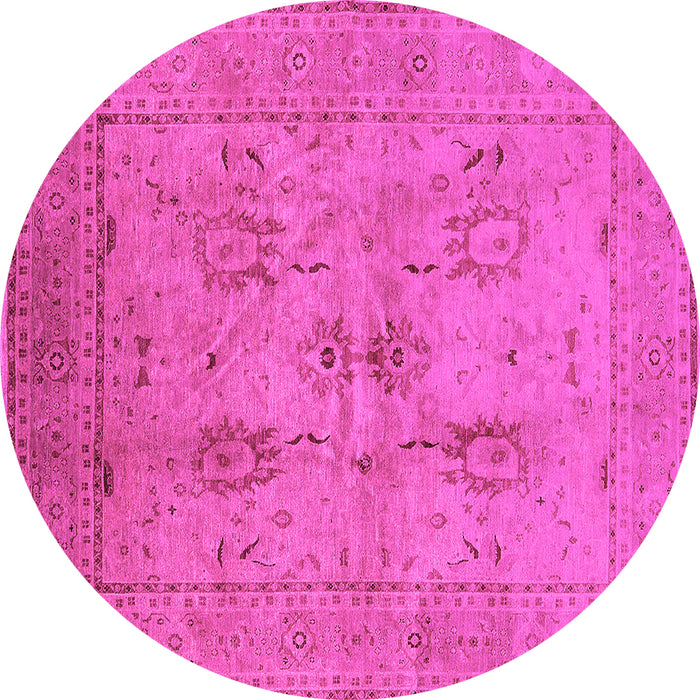 Round Oriental Pink Industrial Rug, urb829pnk