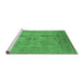 Sideview of Machine Washable Oriental Emerald Green Industrial Area Rugs, wshurb829emgrn