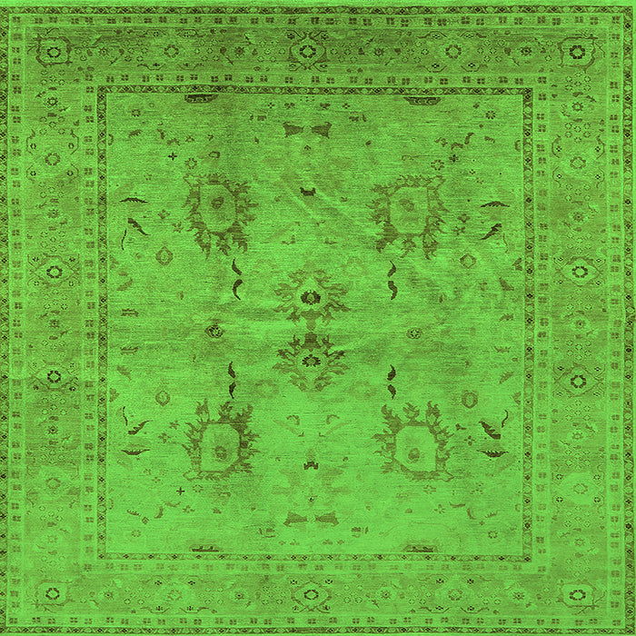 Square Machine Washable Oriental Green Industrial Area Rugs, wshurb829grn