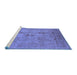 Sideview of Machine Washable Oriental Blue Industrial Rug, wshurb829blu