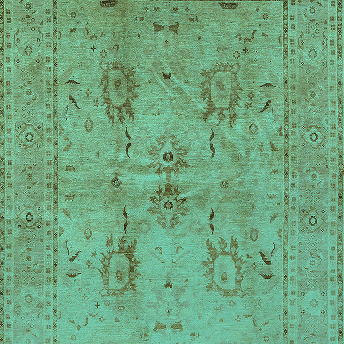 Machine Washable Oriental Turquoise Industrial Area Rugs, wshurb829turq