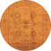 Round Oriental Orange Industrial Rug, urb829org