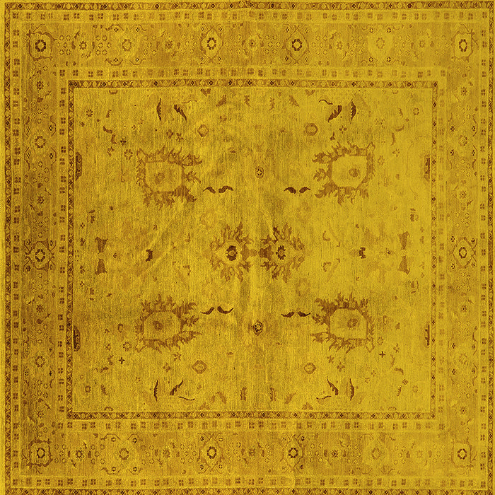 Square Oriental Yellow Industrial Rug, urb829yw