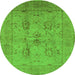 Round Oriental Green Industrial Rug, urb829grn