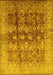 Machine Washable Oriental Yellow Industrial Rug, wshurb830yw