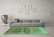 Machine Washable Oriental Turquoise Industrial Area Rugs in a Living Room,, wshurb830turq