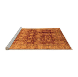 Sideview of Machine Washable Oriental Orange Industrial Area Rugs, wshurb830org