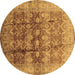 Round Oriental Brown Industrial Rug, urb830brn