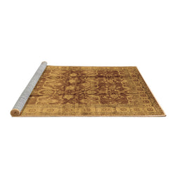 Sideview of Machine Washable Oriental Brown Industrial Rug, wshurb830brn