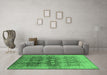 Machine Washable Oriental Emerald Green Industrial Area Rugs in a Living Room,, wshurb830emgrn