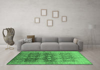 Machine Washable Oriental Emerald Green Industrial Rug, wshurb830emgrn