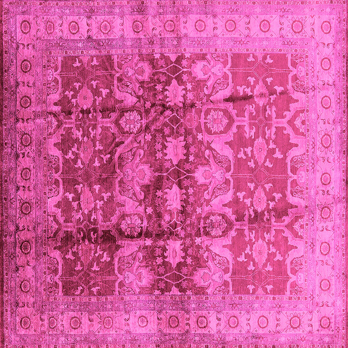 Square Machine Washable Oriental Pink Industrial Rug, wshurb830pnk