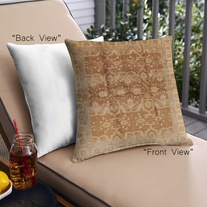 Front View of Mid-Century Modern Urban Square Mahogany Brown Throw Pillow, 18 inch by 18 inch, pwurb830