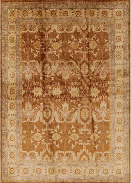 Mid-Century Modern Mahogany Brown Oriental Rug, urb830